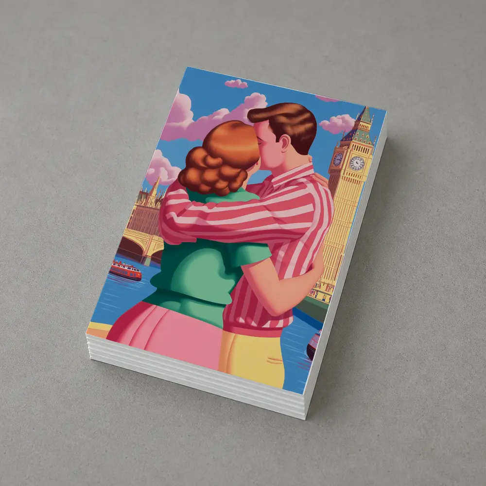 Couple Kissing Big Ben London Pop Art – Postcards