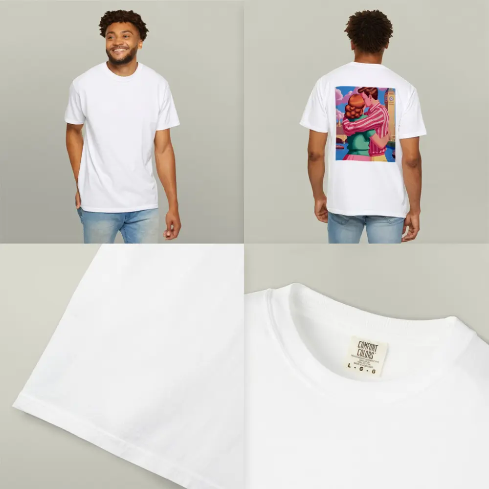 Couple Kissing Big Ben London Pop Art – T-Shirts