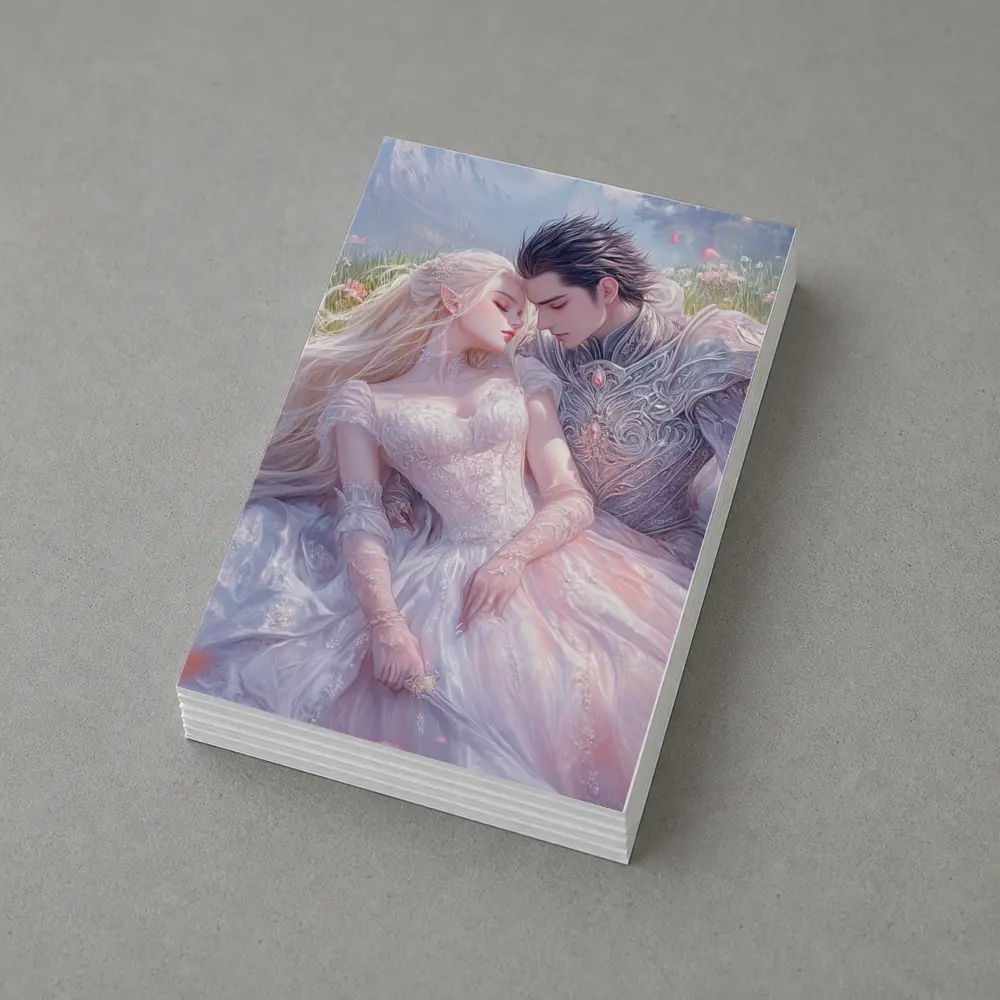 Fantasy Elf Couple Romantic Floral Meadow Art – Postcards