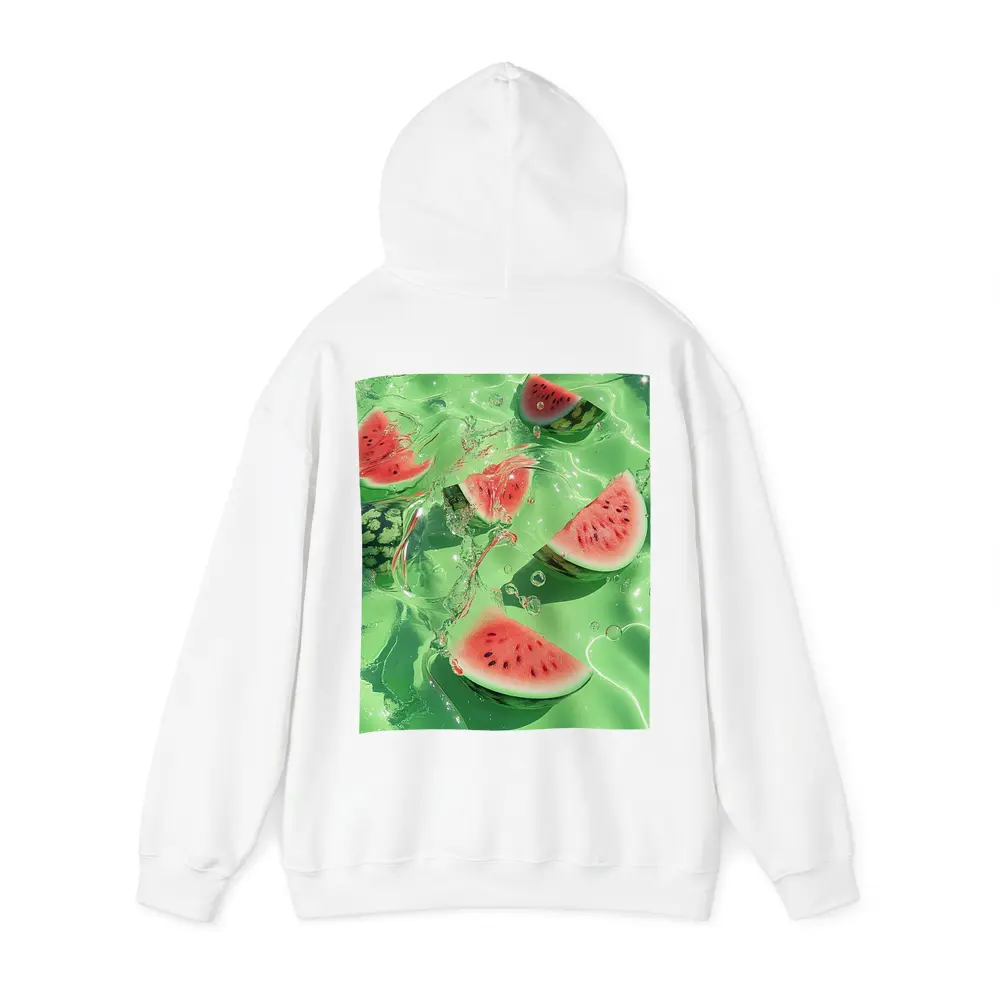 Watermelon Slices Floating Green Water – Hoodies