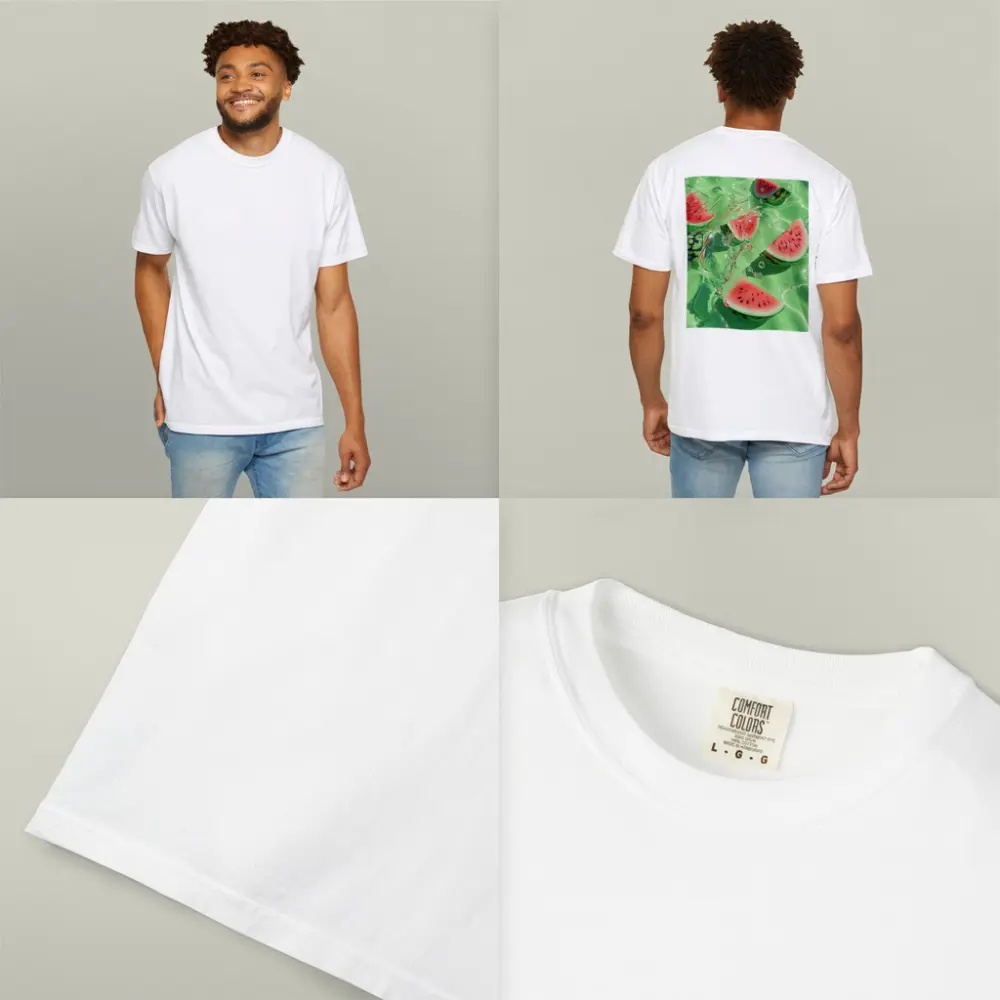Watermelon Slices Floating Green Water – T-Shirts