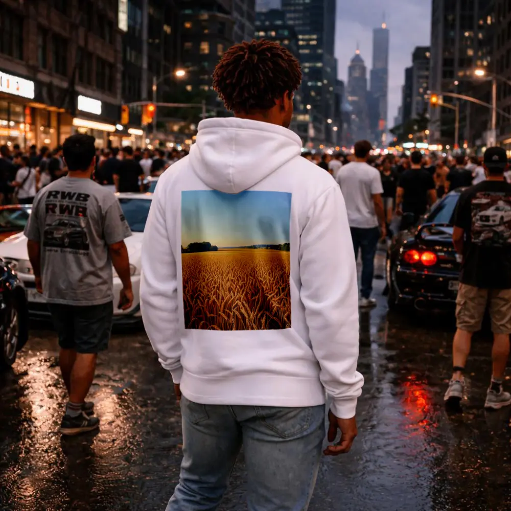 Golden Wheat Field Clear Summer Sky – Hoodies