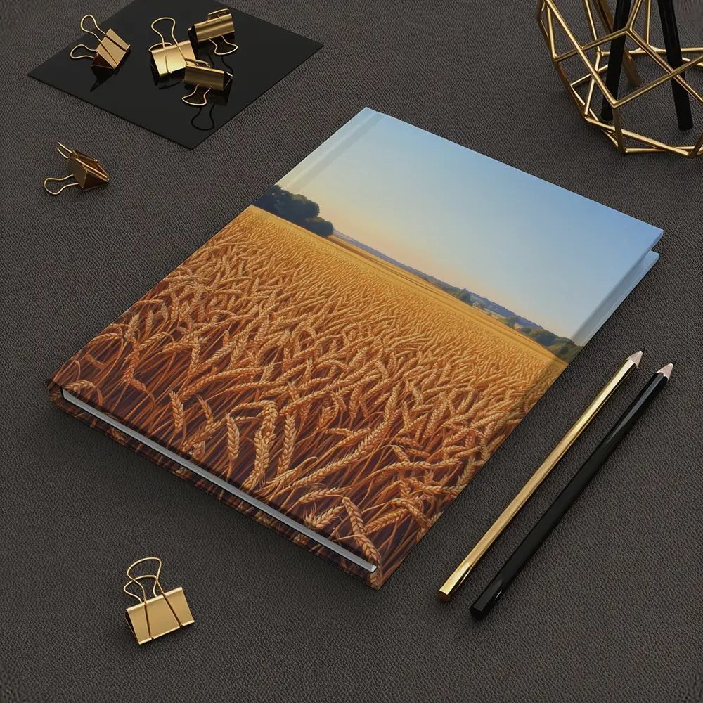 Golden Wheat Field Clear Summer Sky – Notebooks