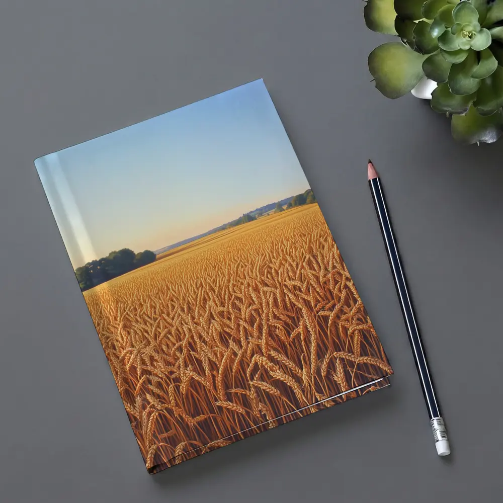 Golden Wheat Field Clear Summer Sky – Notebooks