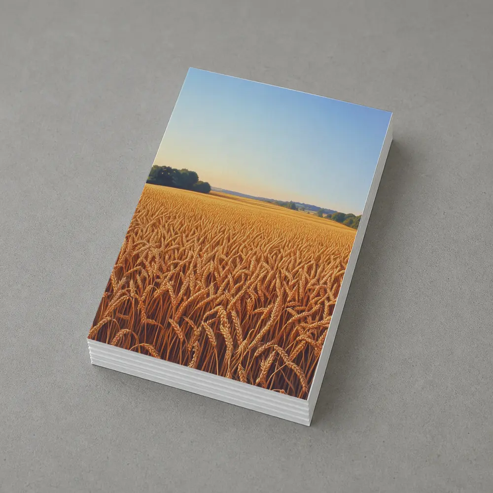 Golden Wheat Field Clear Summer Sky – Postcards