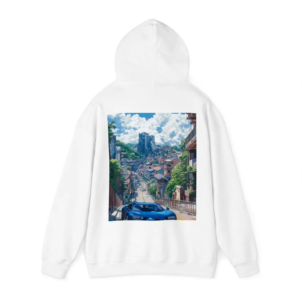 Bugatti Chiron Blue Anime City Street – Hoodies