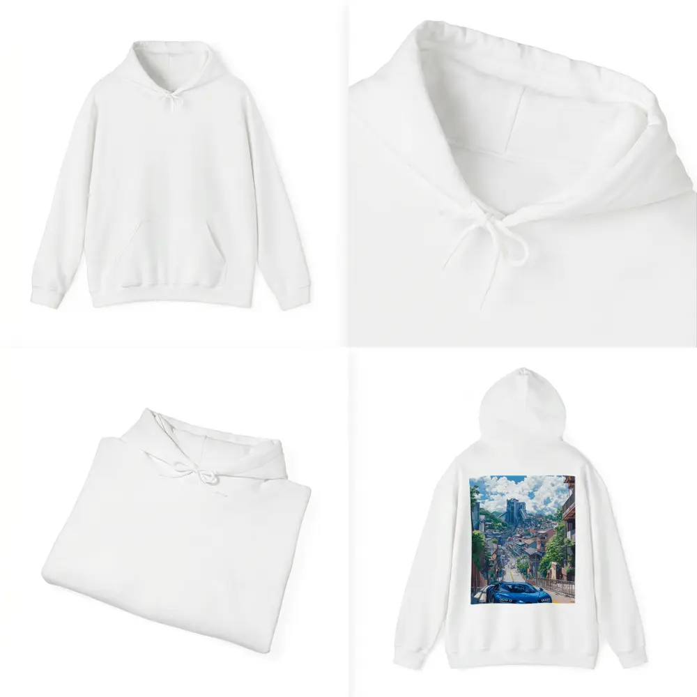 Bugatti Chiron Blue Anime City Street – Hoodies