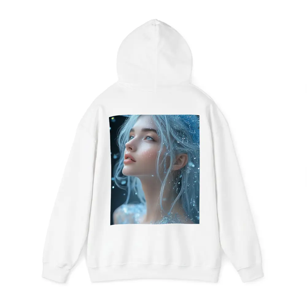 Ice Queen Fantasy Portrait Blue Glitter – Hoodies