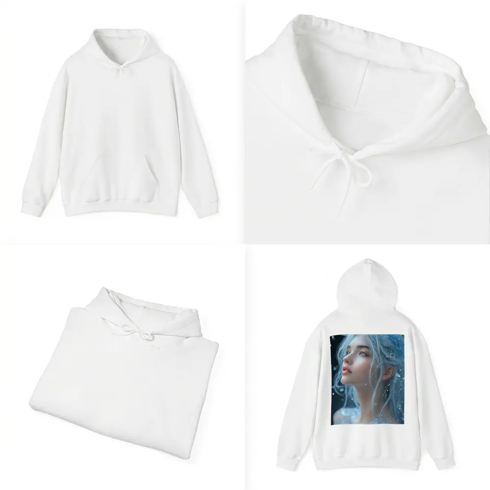 Ice Queen Fantasy Portrait Blue Glitter – Hoodies