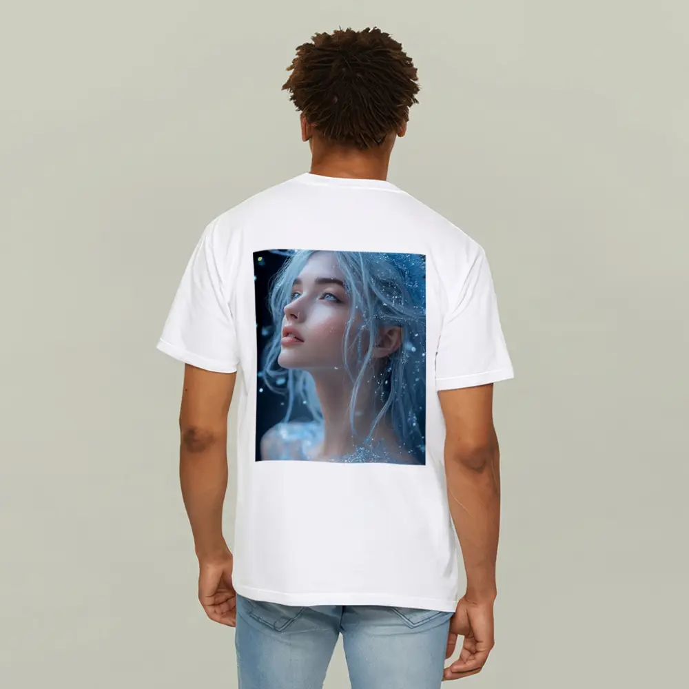 Ice Queen Fantasy Portrait Blue Glitter – T-Shirts