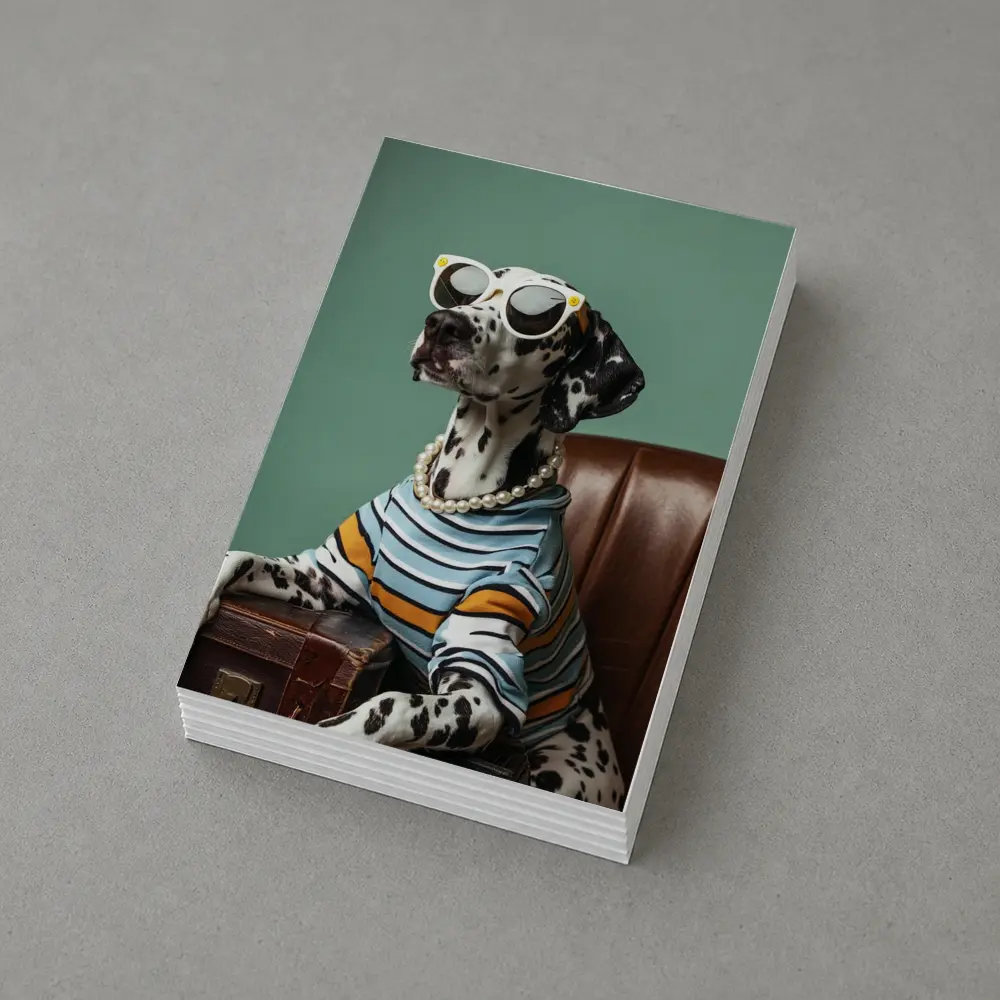 Dalmatian Dog Wearing Sunglasses Pearl Necklace – Postcards