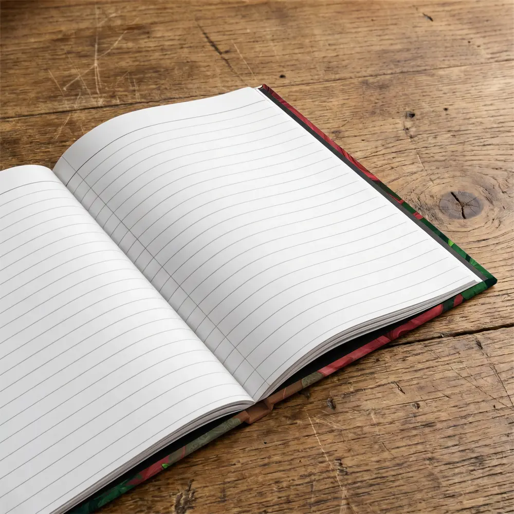 Pink Hair Girl Surrounded by Green Clovers – Notebooks