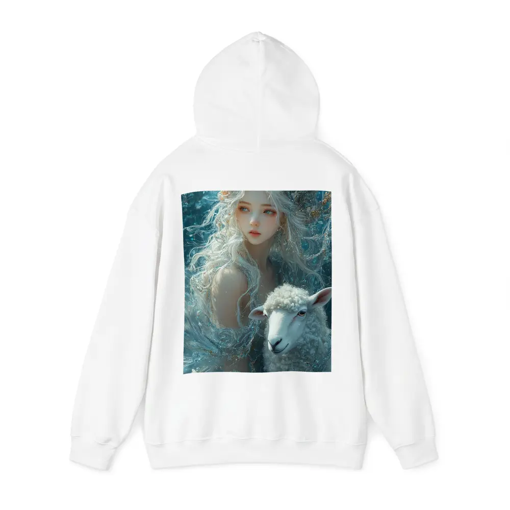 Fantasy Girl With Sheep Underwater Blue – Hoodies
