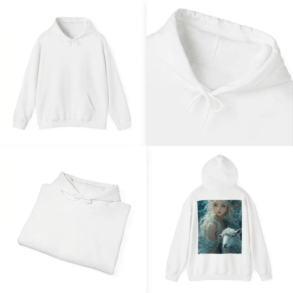 Fantasy Girl With Sheep Underwater Blue – Hoodies