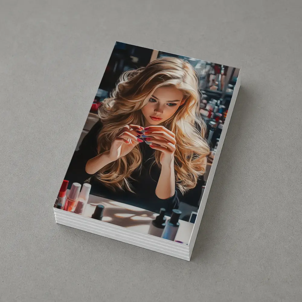 Blonde Woman Doing Nails Beauty Salon – Postcards