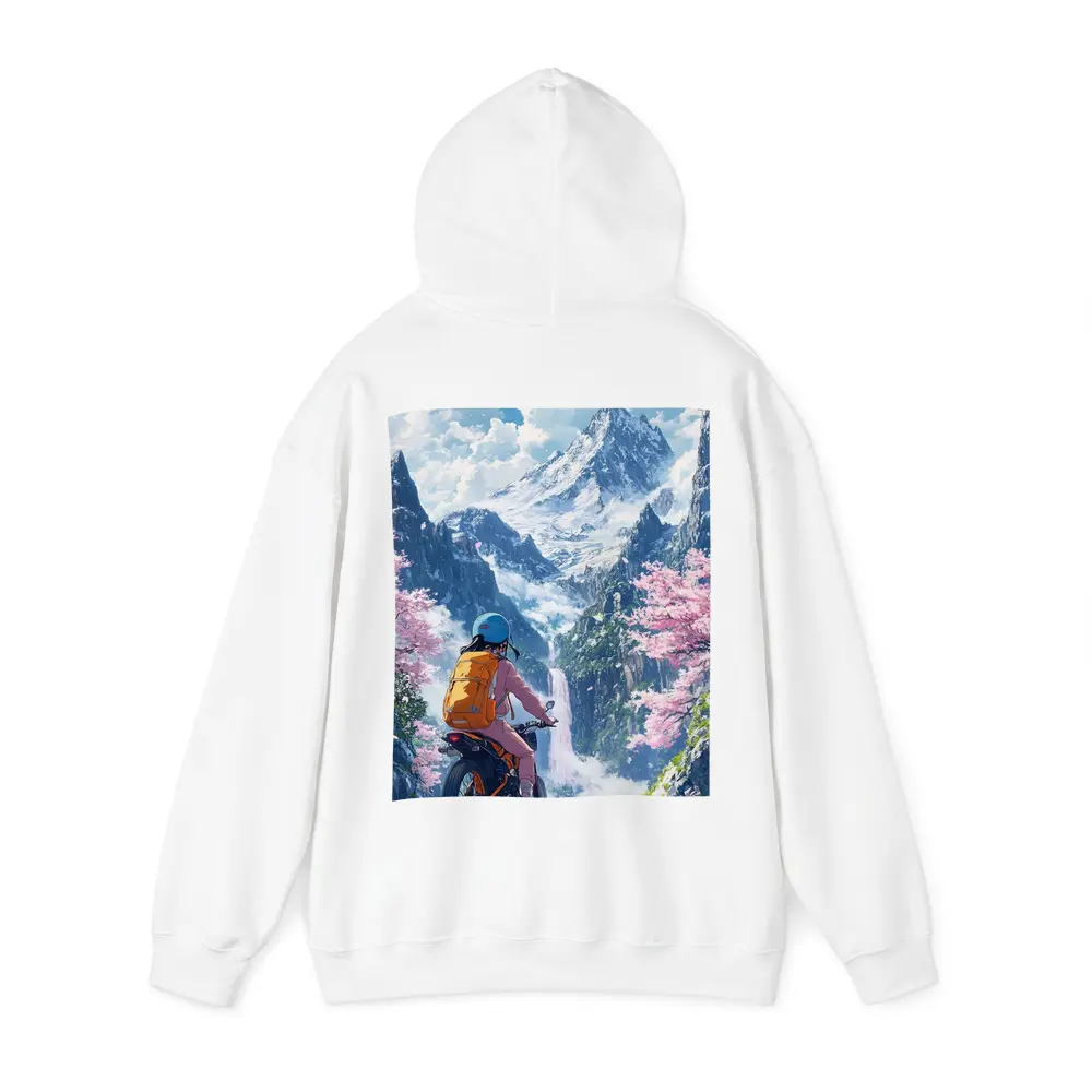 Anime Cyclist Riding Through Cherry Blossom Mountains – Hoodies