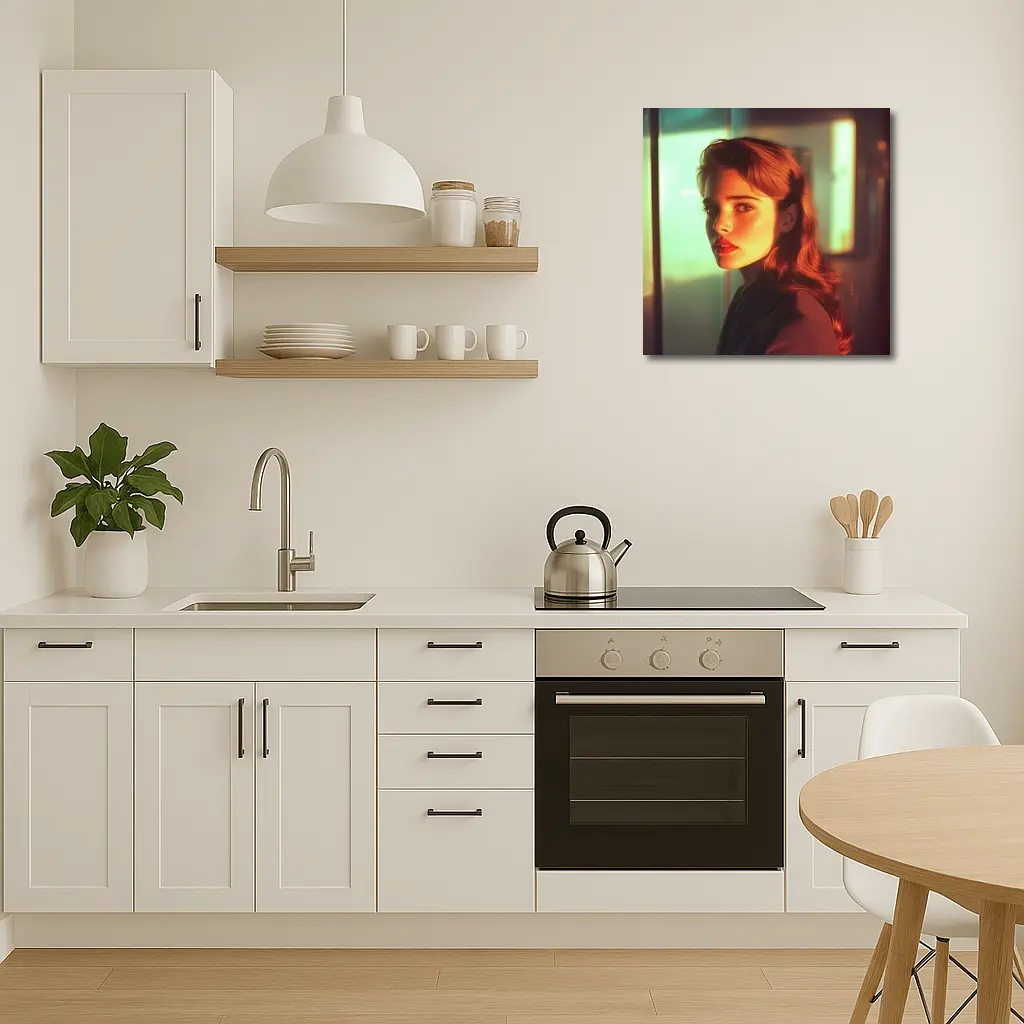 Retro Woman Portrait Warm Cinematic Light – Wall Art