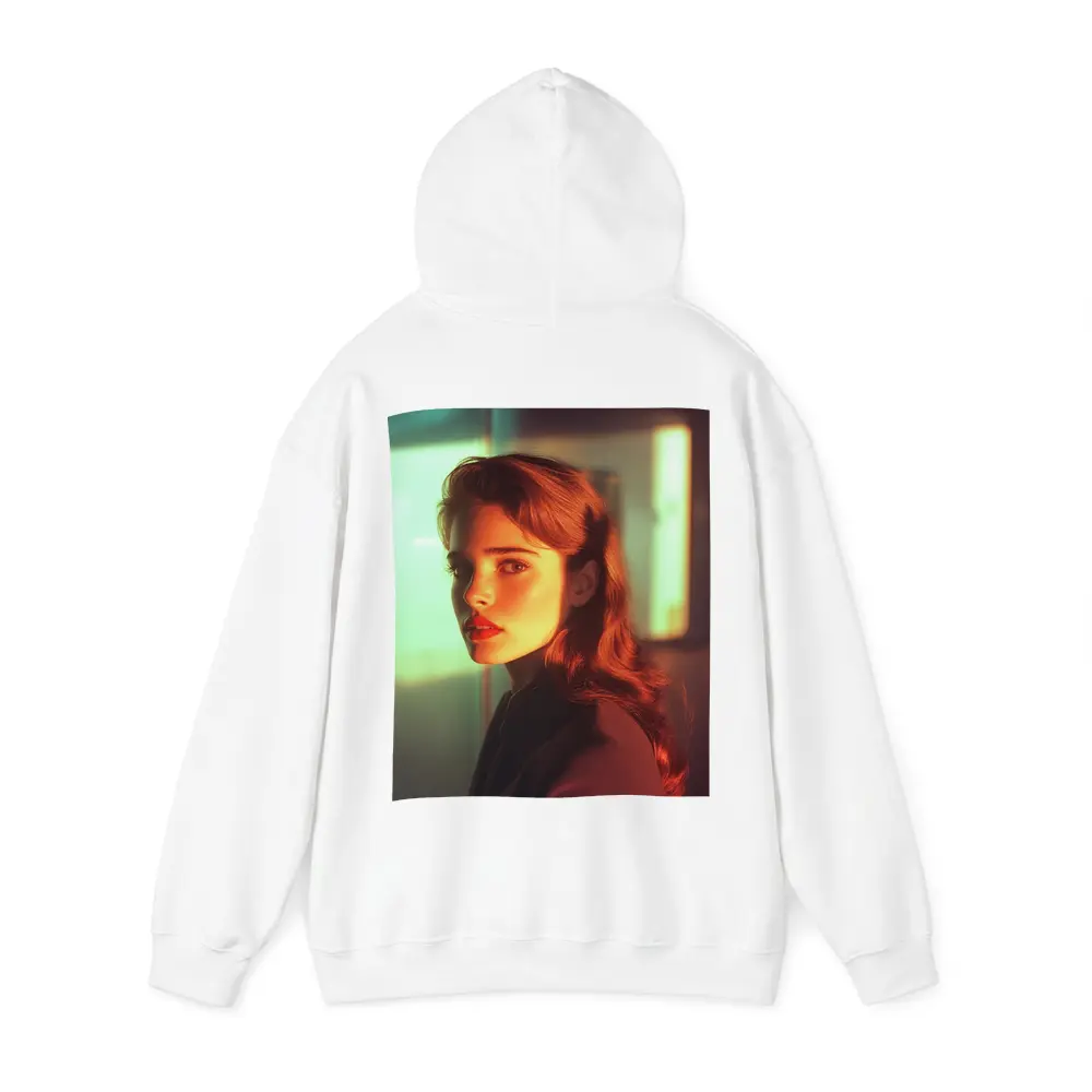 Retro Woman Portrait Warm Cinematic Light – Hoodies