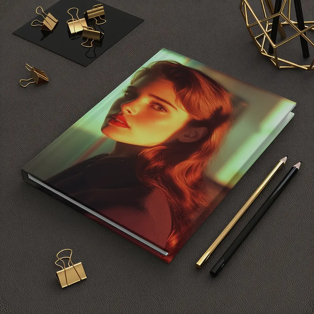 Retro Woman Portrait Warm Cinematic Light – Notebooks