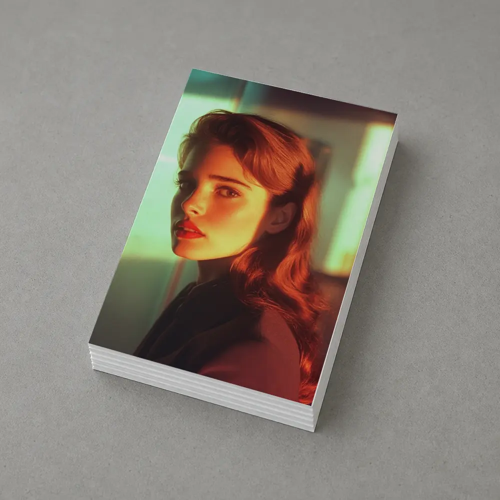 Retro Woman Portrait Warm Cinematic Light – Postcards