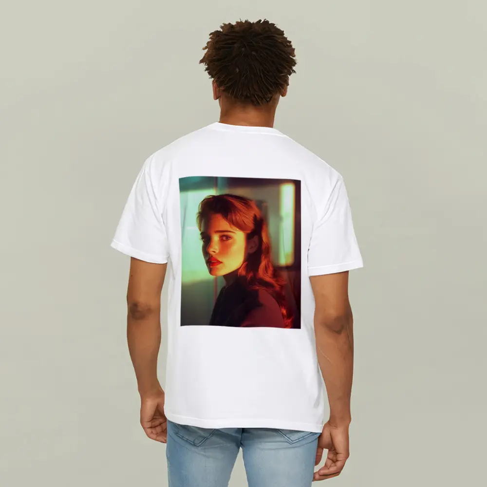 Retro Woman Portrait Warm Cinematic Light – T-Shirts