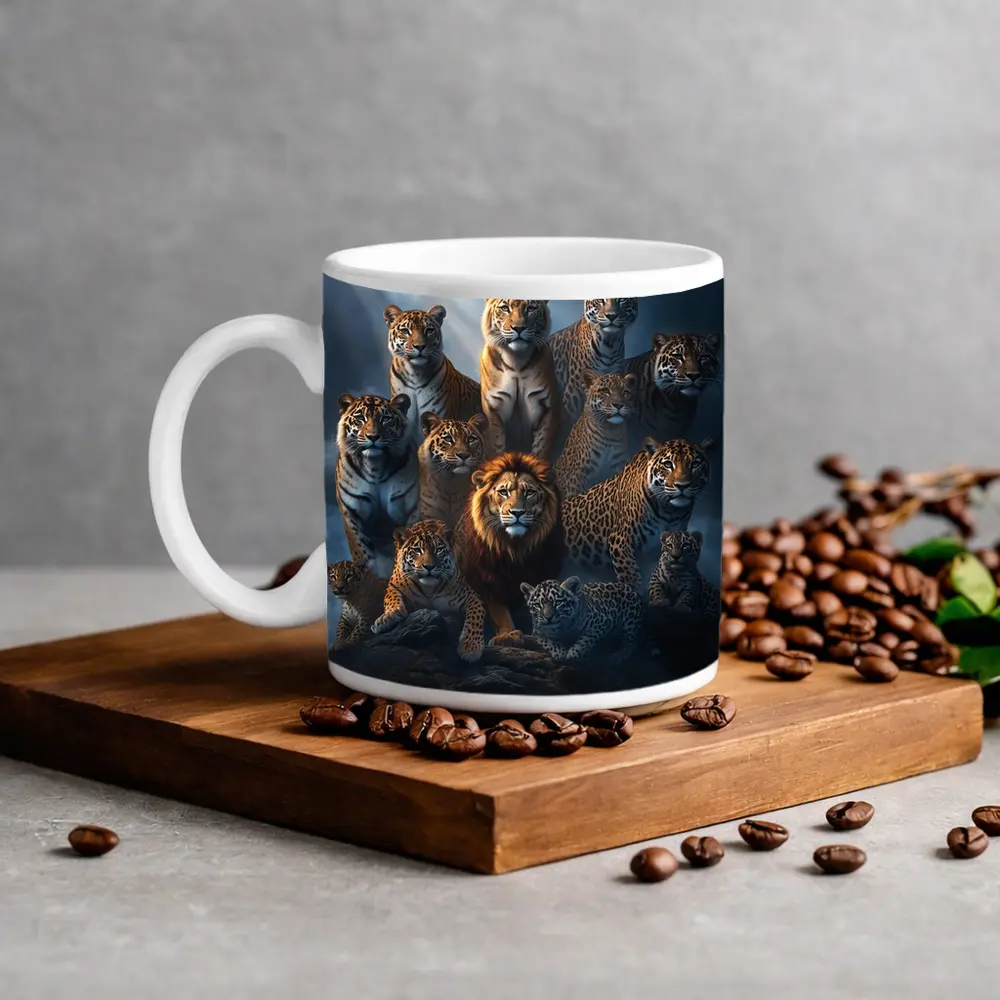 Lions Tigers Leopards Big Cats Dark Misty – Mugs