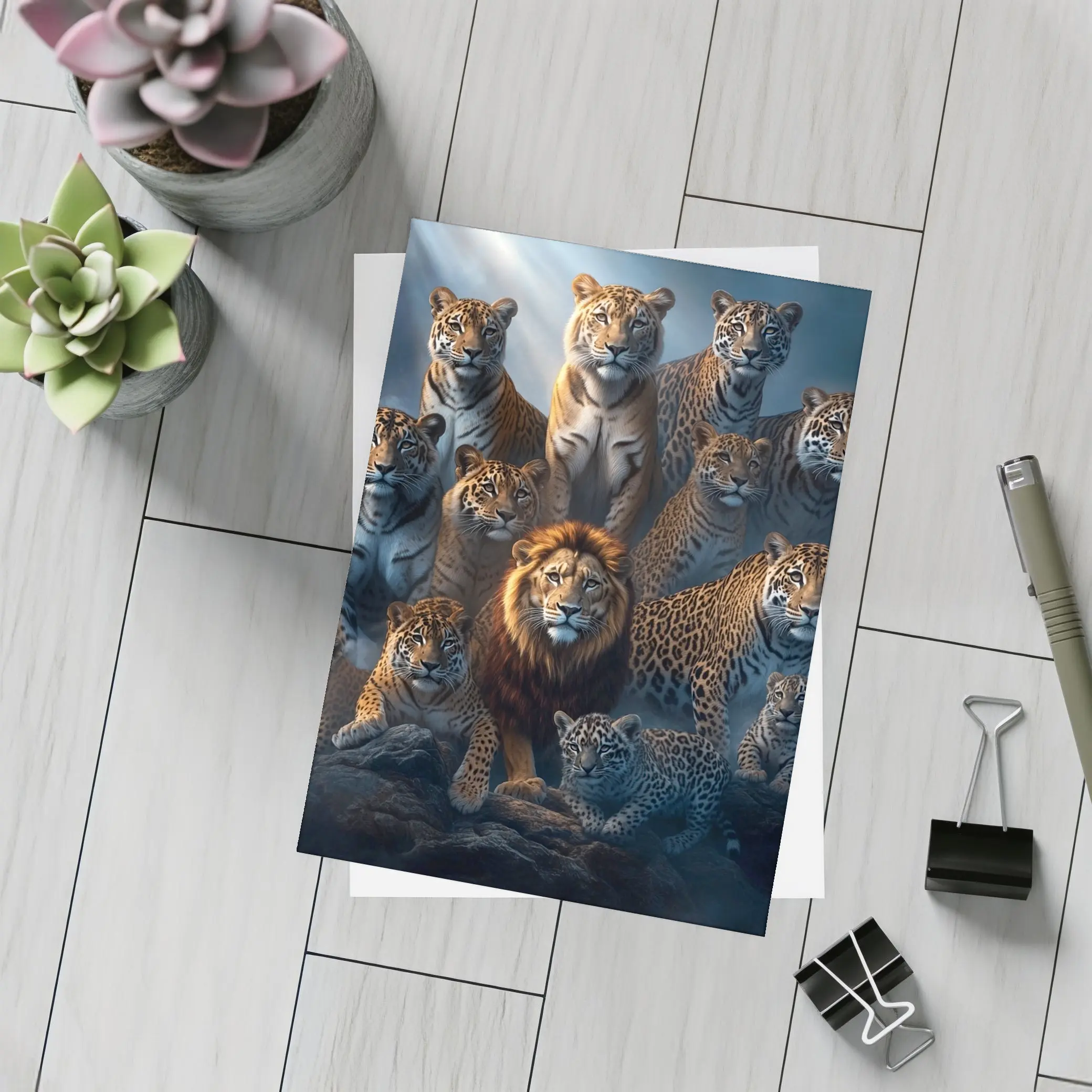 Lions Tigers Leopards Big Cats Dark Misty – Postcards