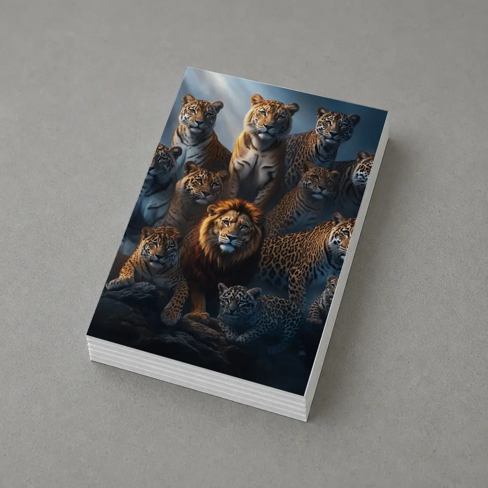 Lions Tigers Leopards Big Cats Dark Misty – Postcards
