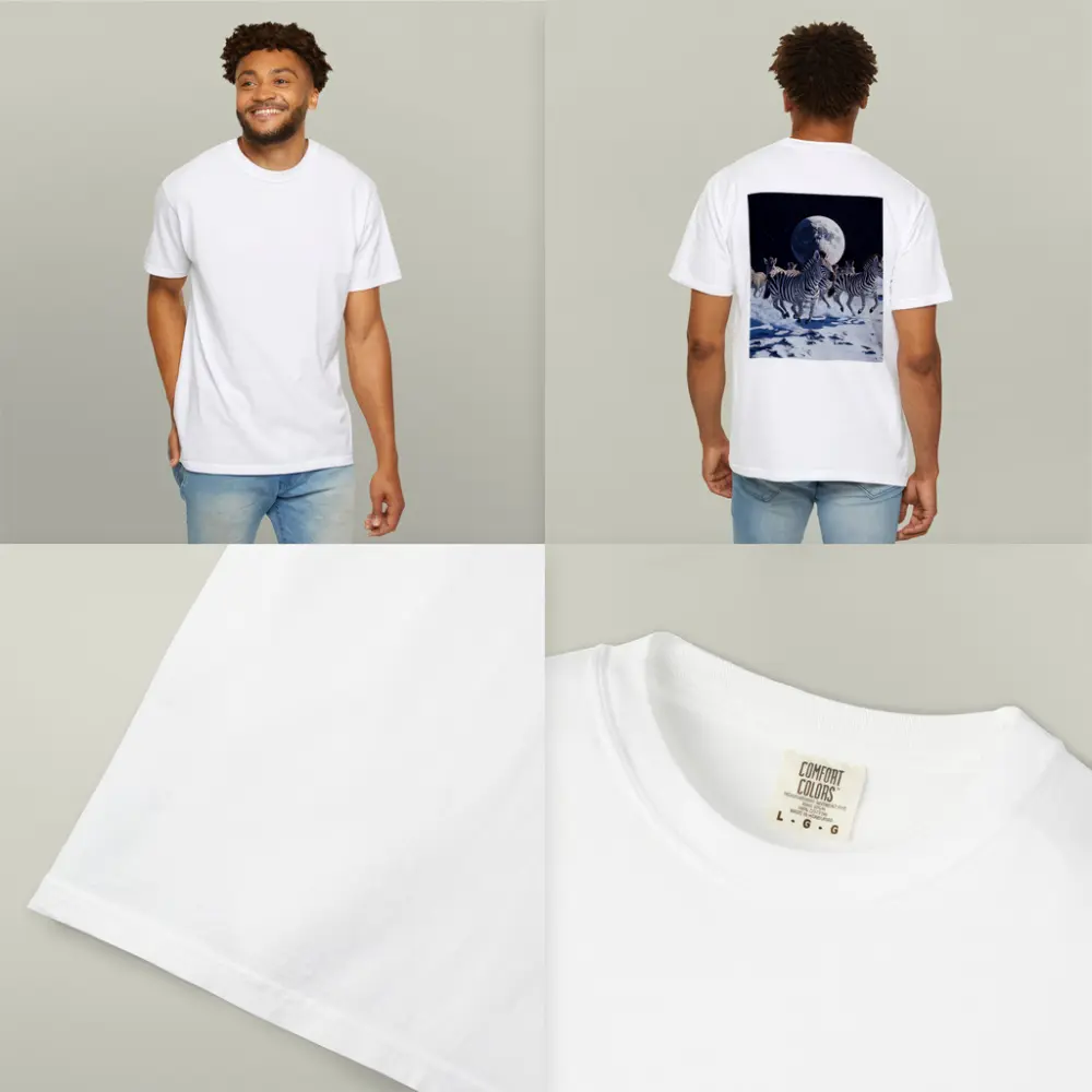 Zebras Running on Moon Starry Night – T-Shirts