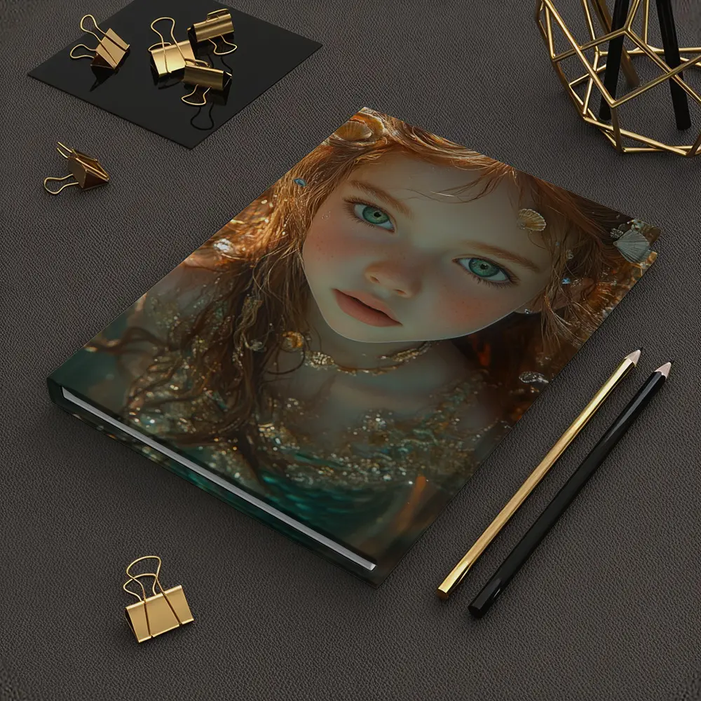 Little Mermaid Girl With Seashells Underwater – Notebooks