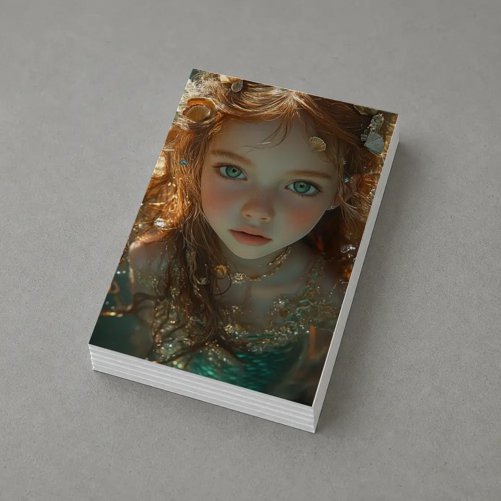Little Mermaid Girl With Seashells Underwater – Postcards