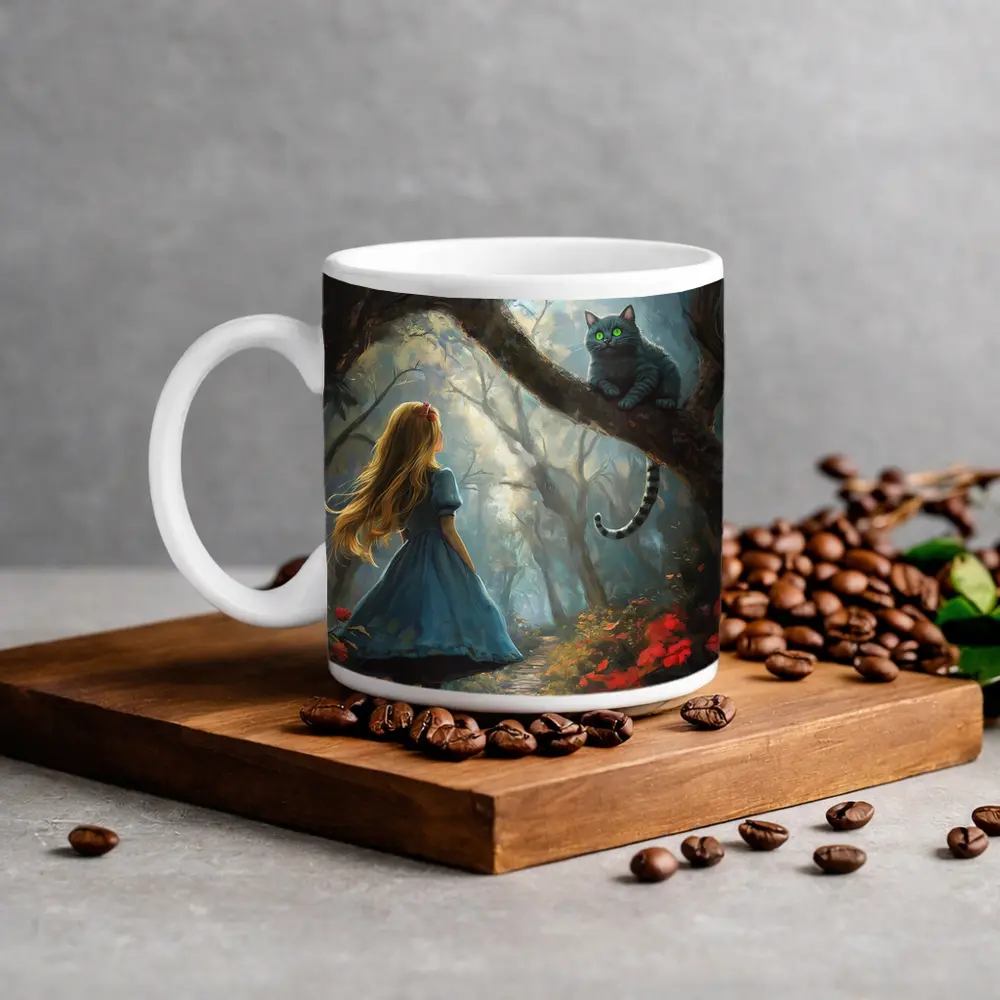 Alice And Cheshire Cat Dark Fantasy Forest – Mugs