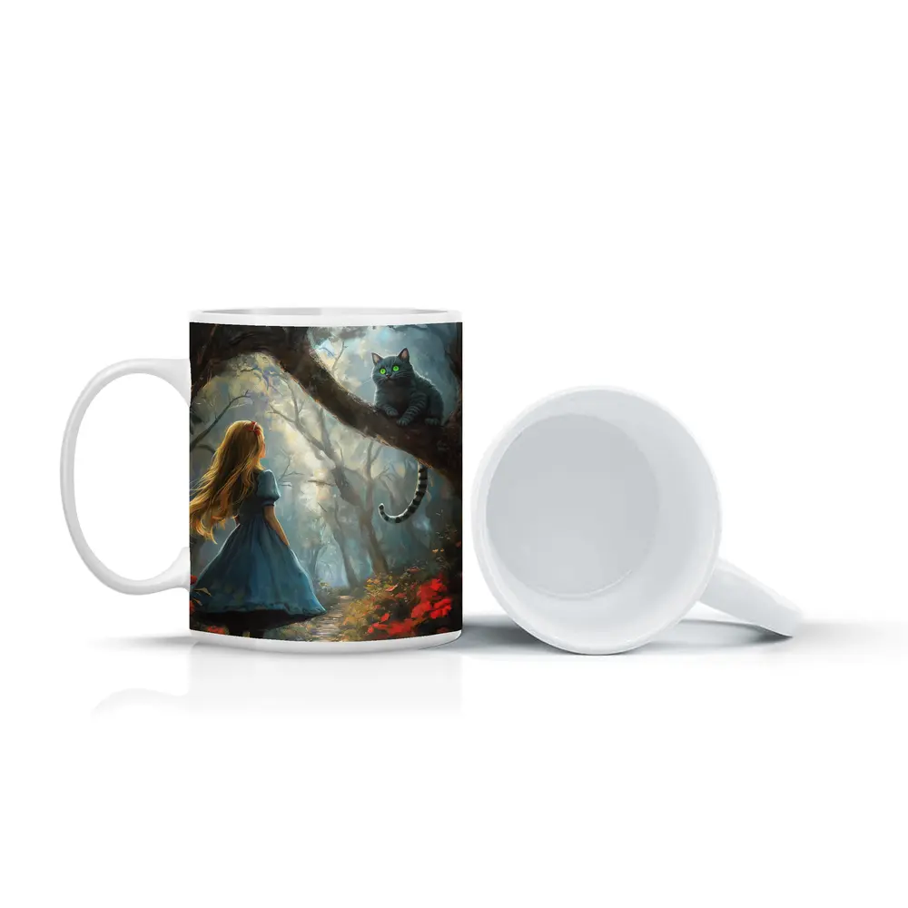 Alice And Cheshire Cat Dark Fantasy Forest – Mugs