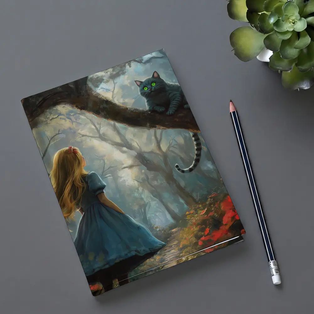 Alice And Cheshire Cat Dark Fantasy Forest – Notebooks