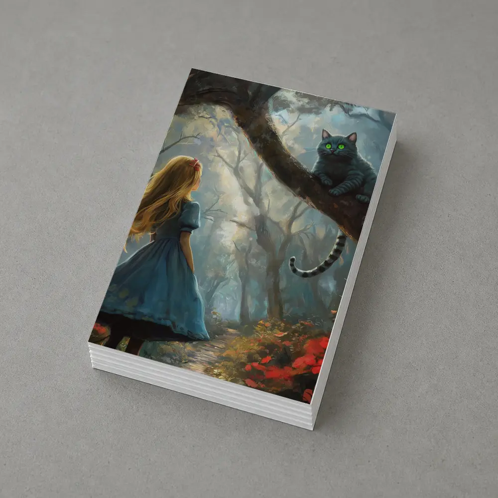 Alice And Cheshire Cat Dark Fantasy Forest – Postcards