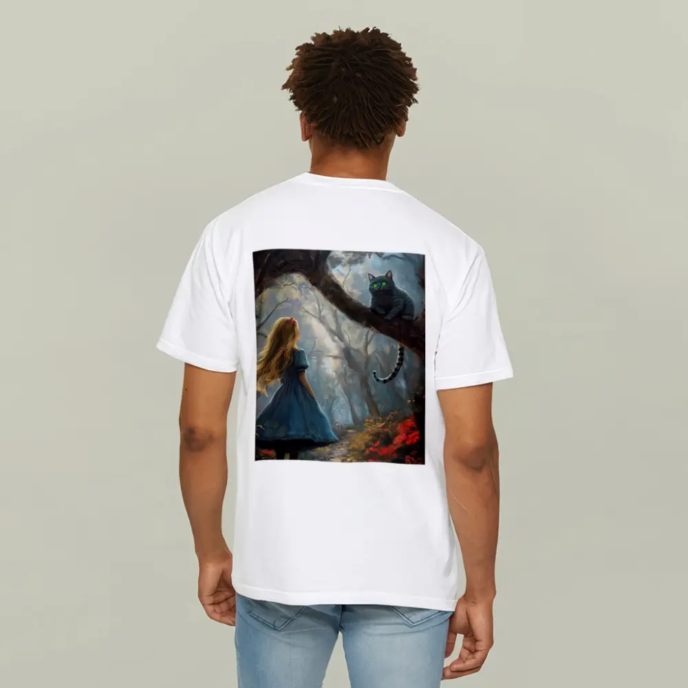 Alice And Cheshire Cat Dark Fantasy Forest – T-Shirts