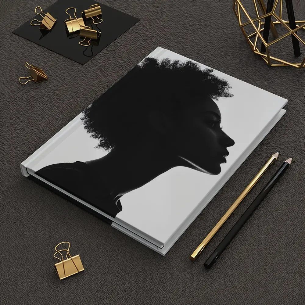 Black Silhouette Woman Profile Natural Hair – Notebooks