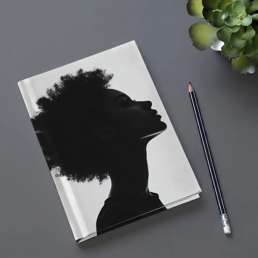 Black Silhouette Woman Profile Natural Hair – Notebooks