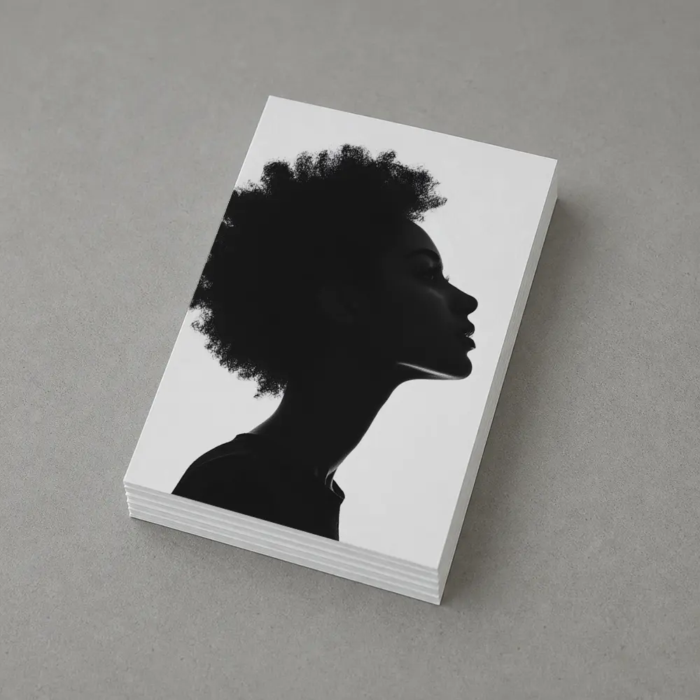 Black Silhouette Woman Profile Natural Hair – Postcards
