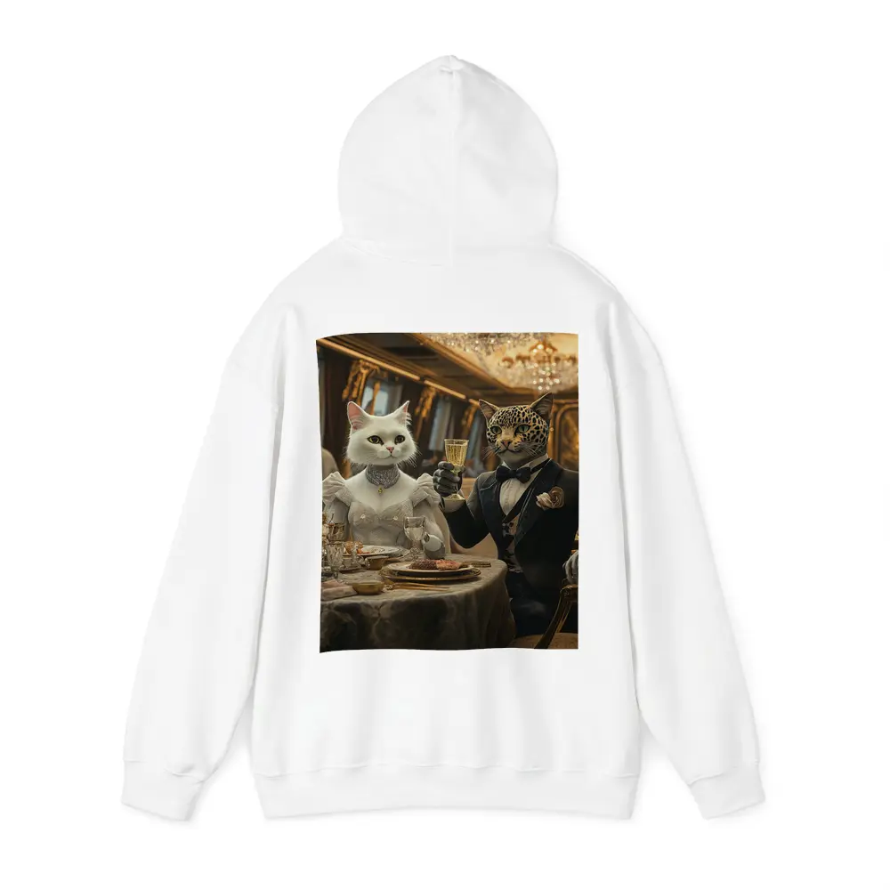 White Cat Leopard Fine Dining Luxury Interior – Hoodies
