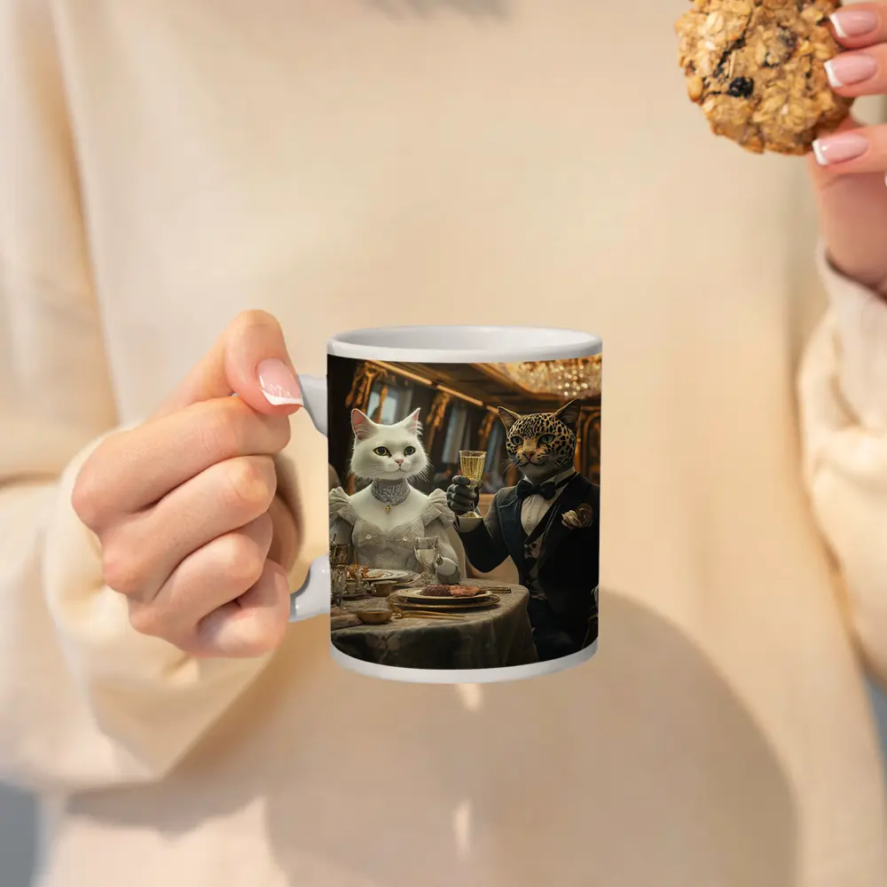 White Cat Leopard Fine Dining Luxury Interior – Mugs