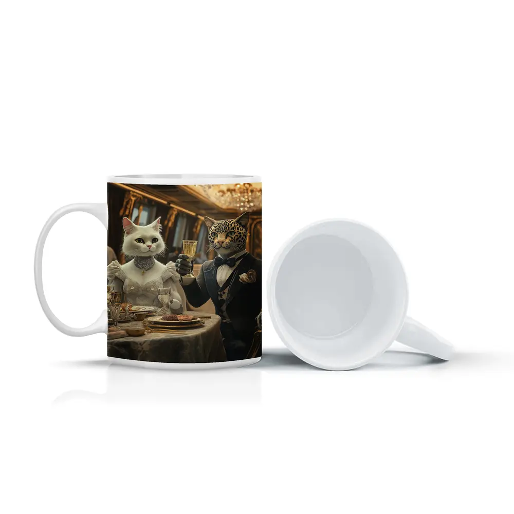 White Cat Leopard Fine Dining Luxury Interior – Mugs