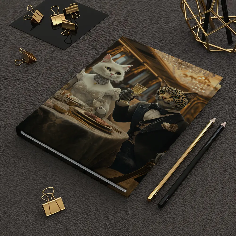 White Cat Leopard Fine Dining Luxury Interior – Notebooks