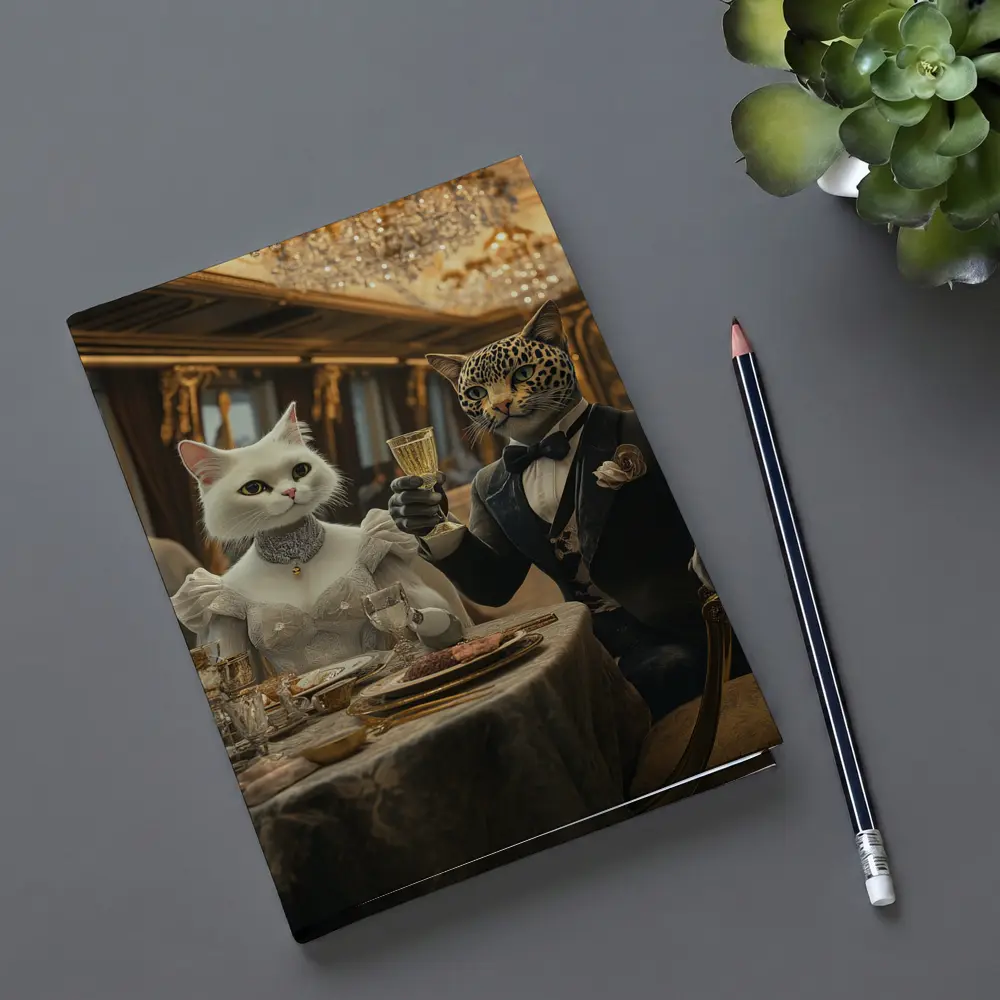 White Cat Leopard Fine Dining Luxury Interior – Notebooks