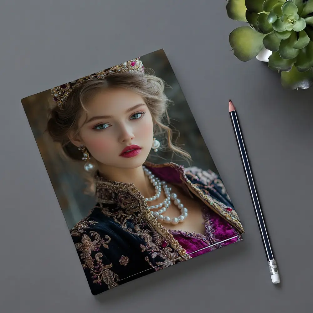 Young Queen Portrait with Ruby Crown – Notebooks