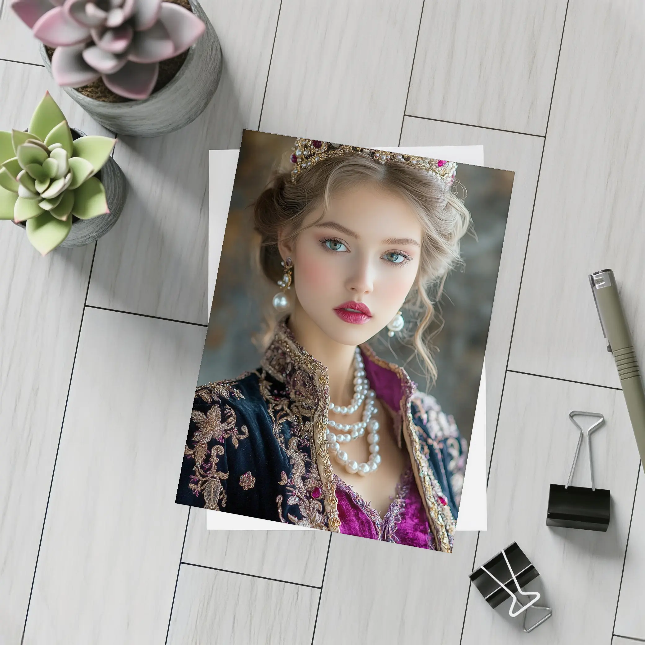 Young Queen Portrait with Ruby Crown – Postcards