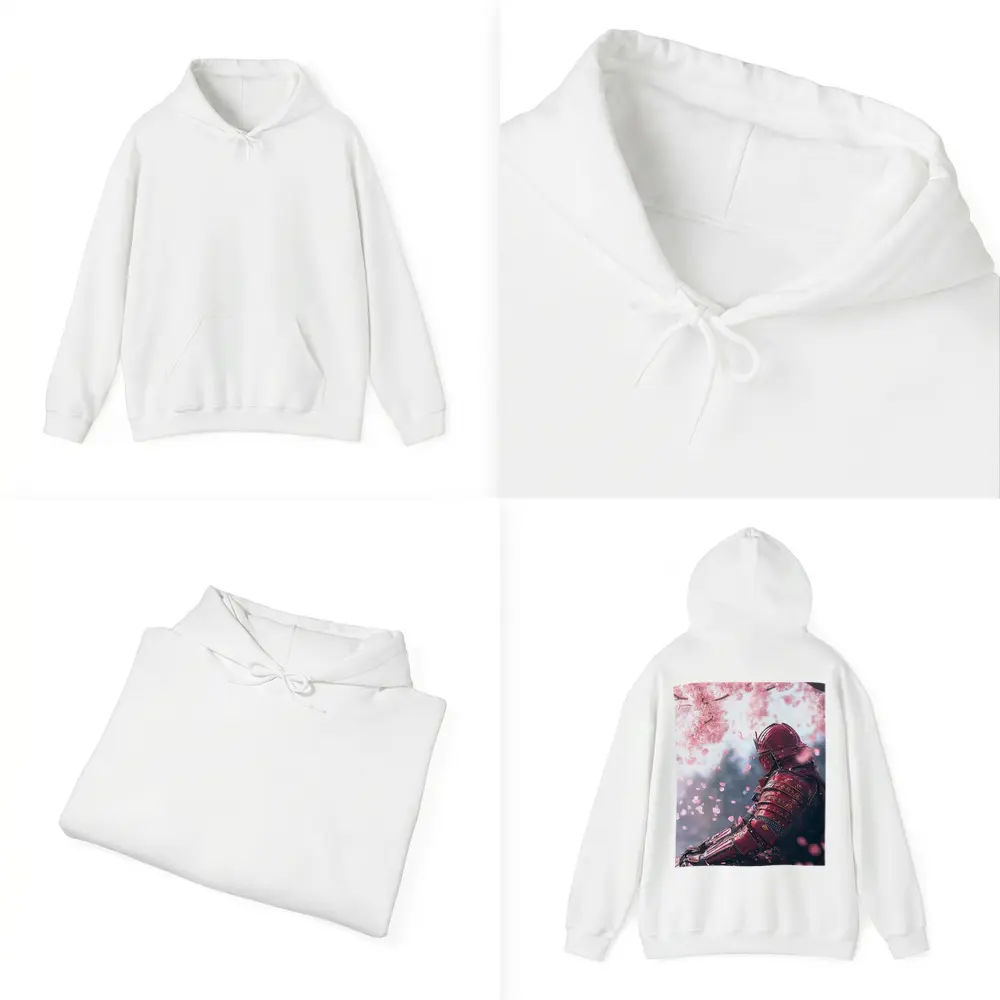 Red Samurai Armor Cherry Blossom Petals – Hoodies