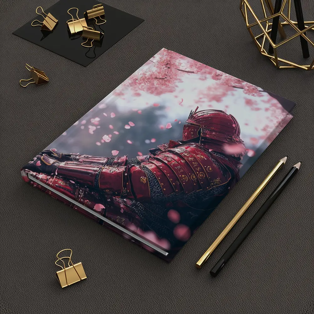 Red Samurai Armor Cherry Blossom Petals – Notebooks
