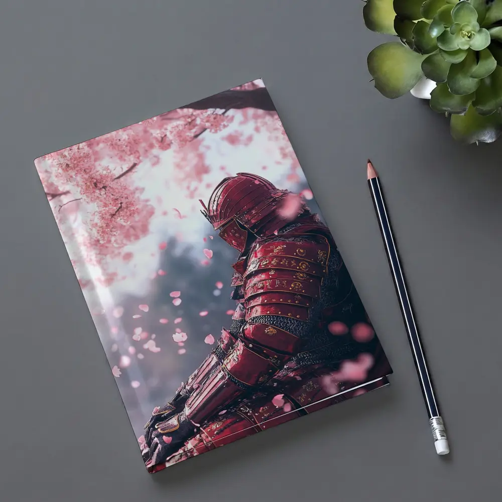 Red Samurai Armor Cherry Blossom Petals – Notebooks