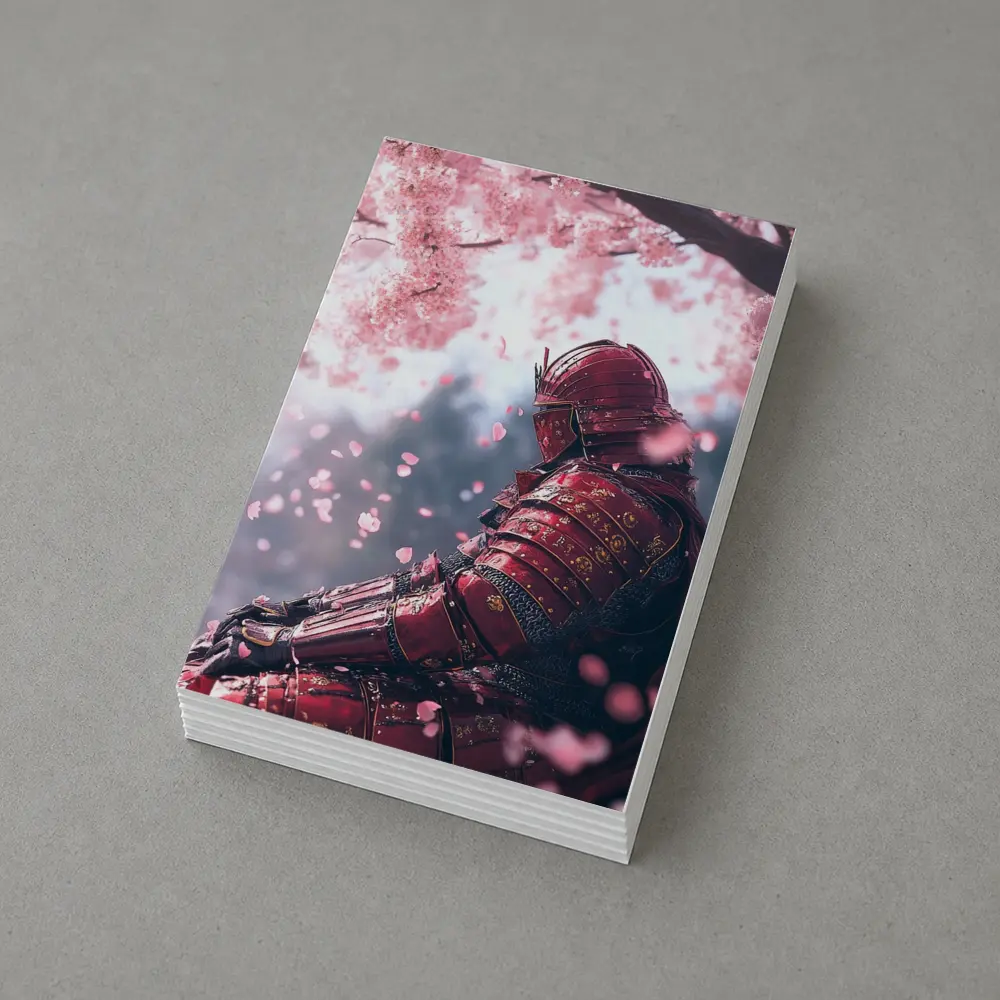 Red Samurai Armor Cherry Blossom Petals – Postcards